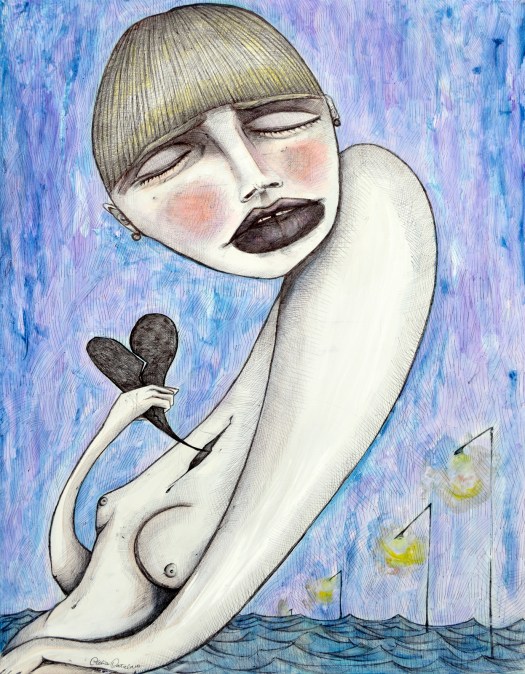 Serie Broken heart, dipinto su tela 80x70 cm, 2014