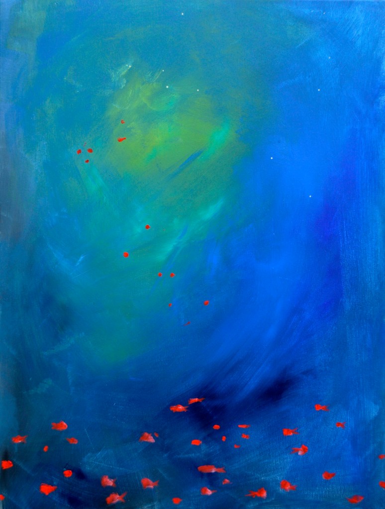 DEEP BLUE ABYSS 1 - 80x60 cm - acrylics on canvas