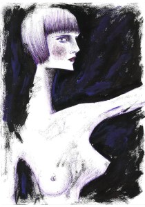 WOMAN - 24x32 cm - acrylics and pen on paper