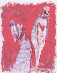 MONSTER'S HEART - 21x29 cm - acrylics and pen on paper