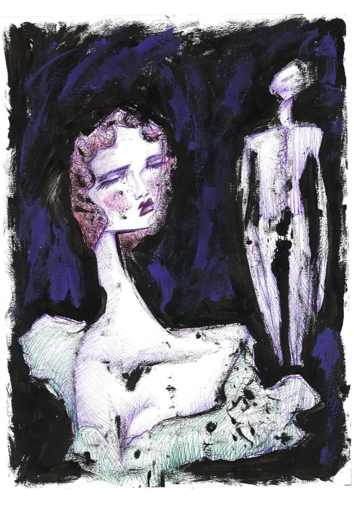 SUSPECTED - 24x32 cm - acrylics and pen on paper