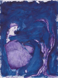 THE GIRL AND THE TREE - 21x29 cm - acrylics and pen on paper