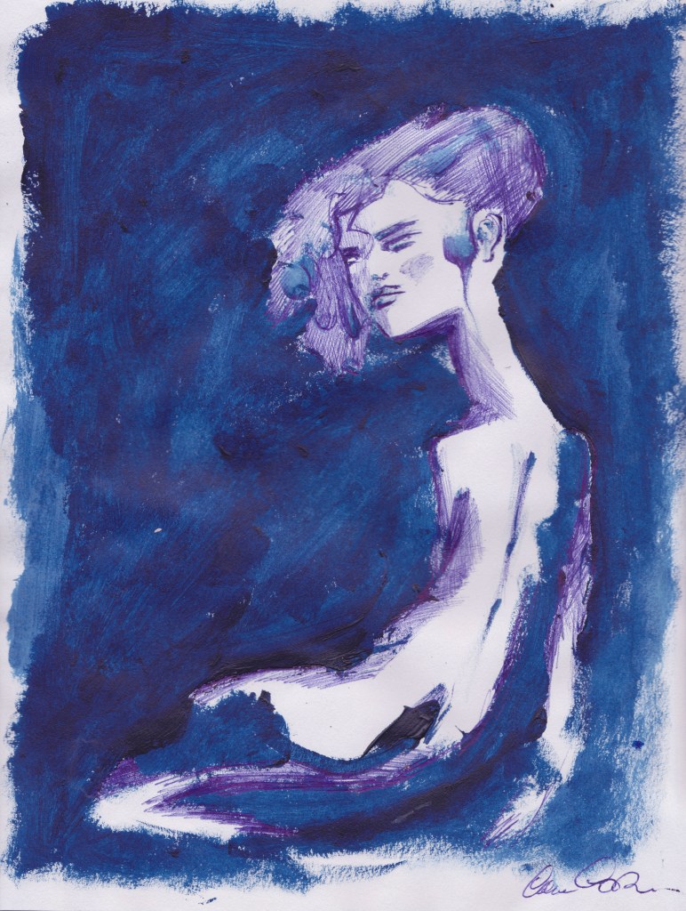 SELF PORTRAIT - 21x29 cm - acrylics and pen on paper